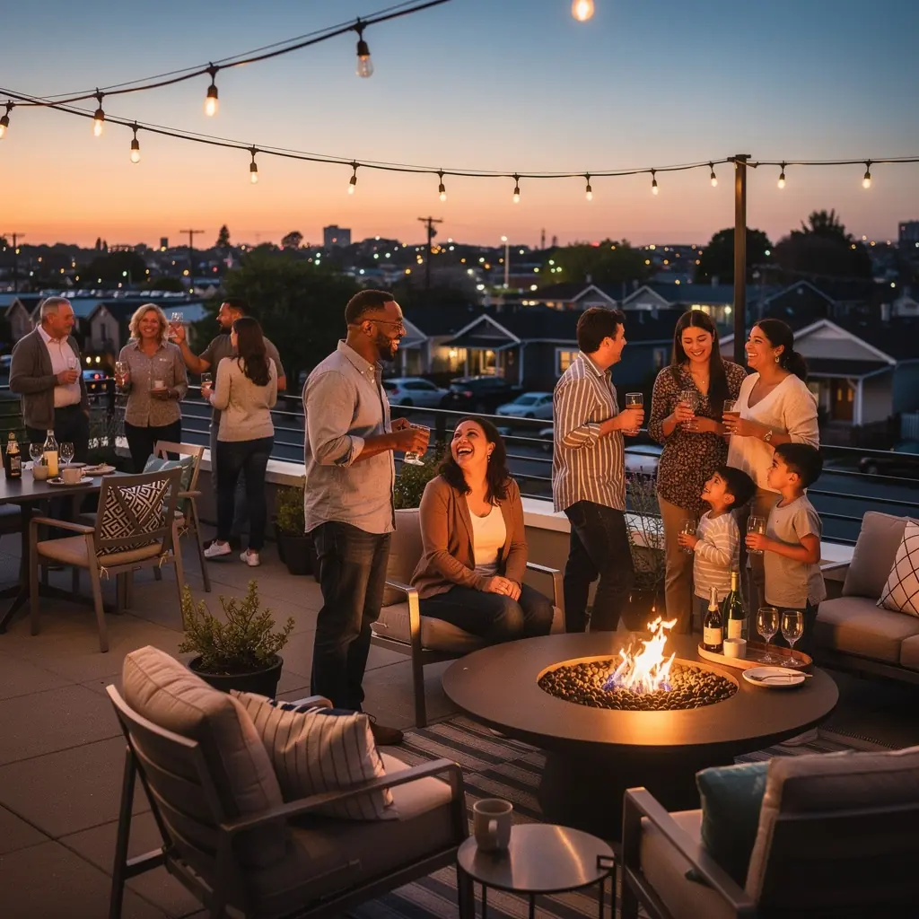 Уютная квартира с безопасным доступом и охраной, окруженная красивым ландшафтом.